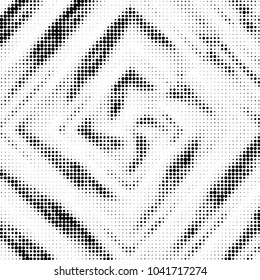 Spotted black and white grunge vector line background. Abstract halftone illustration background. Grunge grid polka dot background pattern
