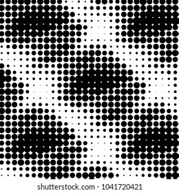 Spotted black and white grunge vector line background. Abstract halftone illustration background. Grunge grid polka dot background pattern
