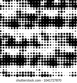 Spotted black and white grunge vector line background. Abstract halftone illustration background. Grunge grid polka dot background pattern
