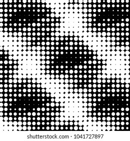 Spotted black and white grunge vector line background. Abstract halftone illustration background. Grunge grid polka dot background pattern
