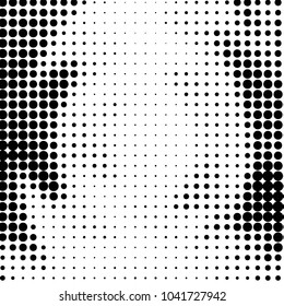 Spotted black and white grunge vector line background. Abstract halftone illustration background. Grunge grid polka dot background pattern
