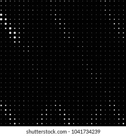 Spotted black and white grunge vector line background. Abstract halftone illustration background. Grunge grid polka dot background pattern
