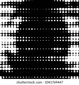 Spotted black and white grunge vector line background. Abstract halftone illustration background. Grunge grid polka dot background pattern
