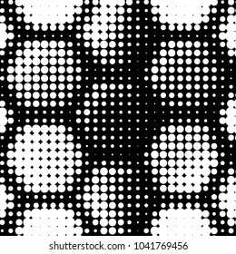 Spotted black and white grunge vector line background. Abstract halftone illustration background. Grunge grid polka dot background pattern
