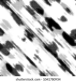 Spotted black and white grunge vector line background. Abstract halftone illustration background. Grunge grid polka dot background pattern
