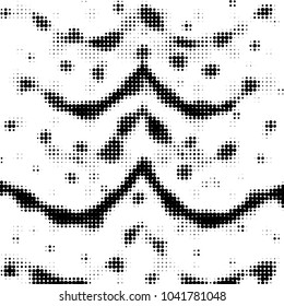 Spotted black and white grunge vector line background. Abstract halftone illustration background. Grunge grid polka dot background pattern
