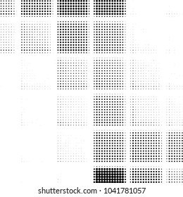 Spotted black and white grunge vector line background. Abstract halftone illustration background. Grunge grid polka dot background pattern
