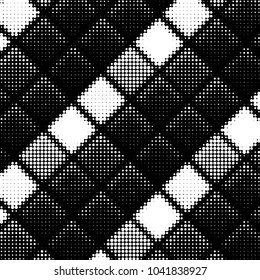 Spotted black and white grunge vector line background. Abstract halftone illustration background. Grunge grid polka dot background pattern
