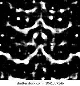 Spotted black and white grunge vector line background. Abstract halftone illustration background. Grunge grid polka dot background pattern
