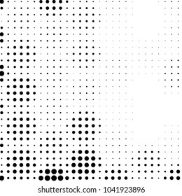 Spotted black and white grunge vector line background. Abstract halftone illustration background. Grunge grid polka dot background pattern
