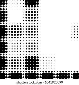 Spotted black and white grunge vector line background. Abstract halftone illustration background. Grunge grid polka dot background pattern
