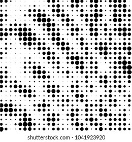 Spotted black and white grunge vector line background. Abstract halftone illustration background. Grunge grid polka dot background pattern
