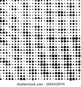 Spotted black and white grunge vector line background. Abstract halftone illustration background. Grunge grid polka dot background pattern
