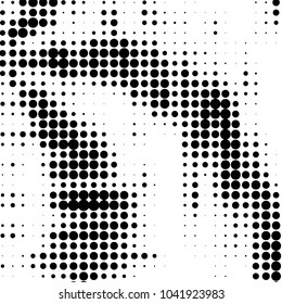 Spotted black and white grunge vector line background. Abstract halftone illustration background. Grunge grid polka dot background pattern
