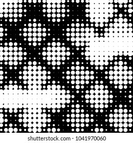 Spotted black and white grunge vector line background. Abstract halftone illustration background. Grunge grid polka dot background pattern
