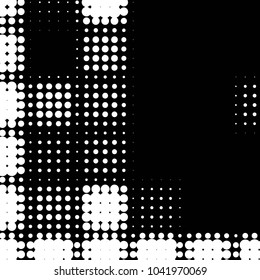 Spotted black and white grunge vector line background. Abstract halftone illustration background. Grunge grid polka dot background pattern
