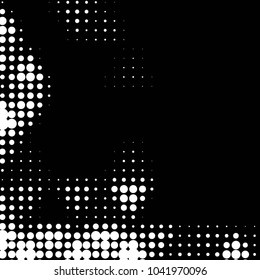 Spotted black and white grunge vector line background. Abstract halftone illustration background. Grunge grid polka dot background pattern

