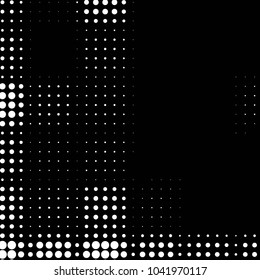 Spotted black and white grunge vector line background. Abstract halftone illustration background. Grunge grid polka dot background pattern
