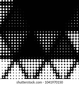 Spotted black and white grunge vector line background. Abstract halftone illustration background. Grunge grid polka dot background pattern
