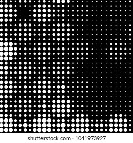 Spotted black and white grunge vector line background. Abstract halftone illustration background. Grunge grid polka dot background pattern
