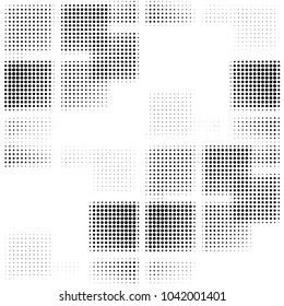 Spotted black and white grunge vector line background. Abstract halftone illustration background. Grunge grid polka dot background pattern
