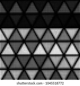 Spotted black and white grunge vector line background. Abstract halftone illustration background. Grunge grid polka dot background pattern
