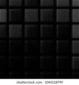 Spotted black and white grunge vector line background. Abstract halftone illustration background. Grunge grid polka dot background pattern

