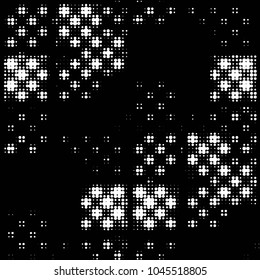 Spotted black and white grunge vector line background. Abstract halftone illustration background. Grunge grid polka dot background pattern
