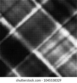 Spotted black and white grunge vector line background. Abstract halftone illustration background. Grunge grid polka dot background pattern
