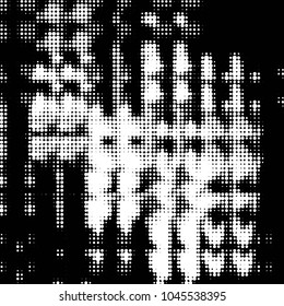 Spotted black and white grunge vector line background. Abstract halftone illustration background. Grunge grid polka dot background pattern
