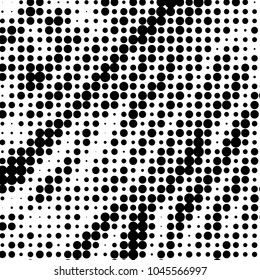 Spotted black and white grunge vector line background. Abstract halftone illustration background. Grunge grid polka dot background pattern
