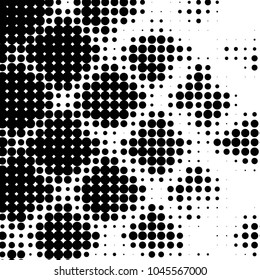 Spotted black and white grunge vector line background. Abstract halftone illustration background. Grunge grid polka dot background pattern
