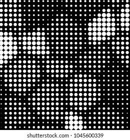 Spotted black and white grunge vector line background. Abstract halftone illustration background. Grunge grid polka dot background pattern
