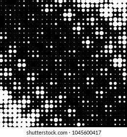 Spotted black and white grunge vector line background. Abstract halftone illustration background. Grunge grid polka dot background pattern
