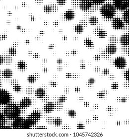 Spotted black and white grunge vector line background. Abstract halftone illustration background. Grunge grid polka dot background pattern
