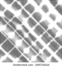 Spotted black and white grunge vector line background. Abstract halftone illustration background. Grunge grid polka dot background pattern
