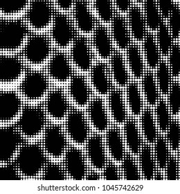 Spotted black and white grunge vector line background. Abstract halftone illustration background. Grunge grid polka dot background pattern
