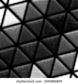 Spotted black and white grunge vector line background. Abstract halftone illustration background. Grunge grid polka dot background pattern
