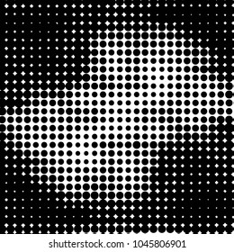 Spotted black and white grunge vector line background. Abstract halftone illustration background. Grunge grid polka dot background pattern
