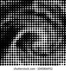 Spotted black and white grunge vector line background. Abstract halftone illustration background. Grunge grid polka dot background pattern
