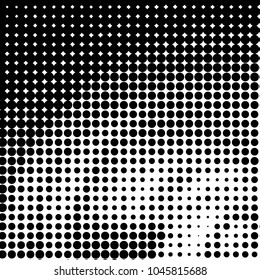 Spotted black and white grunge vector line background. Abstract halftone illustration background. Grunge grid polka dot background pattern
