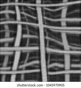 Spotted black and white grunge vector line background. Abstract halftone illustration background. Grunge grid polka dot background pattern
