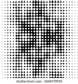Spotted black and white grunge vector line background. Abstract halftone illustration background. Grunge grid polka dot background pattern
