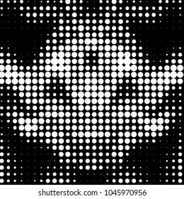 Spotted black and white grunge vector line background. Abstract halftone illustration background. Grunge grid polka dot background pattern
