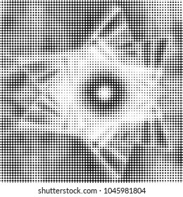 Spotted black and white grunge vector line background. Abstract halftone illustration background. Grunge grid polka dot background pattern
