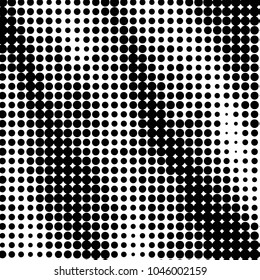 Spotted black and white grunge vector line background. Abstract halftone illustration background. Grunge grid polka dot background pattern
