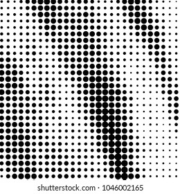 Spotted black and white grunge vector line background. Abstract halftone illustration background. Grunge grid polka dot background pattern
