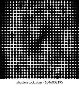 Spotted black and white grunge vector line background. Abstract halftone illustration background. Grunge grid polka dot background pattern

