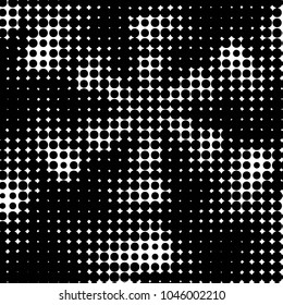 Spotted black and white grunge vector line background. Abstract halftone illustration background. Grunge grid polka dot background pattern
