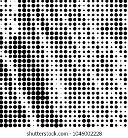 Spotted black and white grunge vector line background. Abstract halftone illustration background. Grunge grid polka dot background pattern

